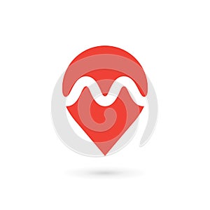 Letter M geotag logo icon design template elements