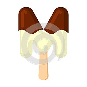 Letter M Ice Cream font. Popsicle alphabet. Cold Sweet lettering