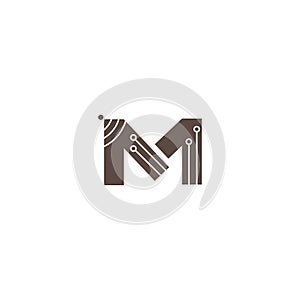 Letter m illustration wifi internet logo design vector