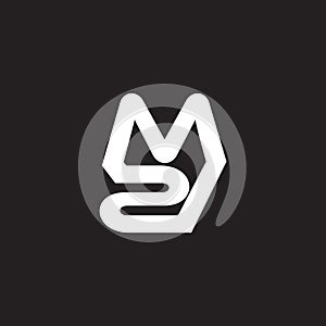 Letter m2 infinity geometric line symbol logo vector