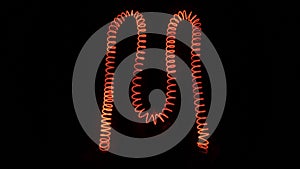 letter of M, isolate black background.