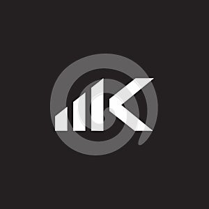 Letter m k simple mobile phone signal techno logo vector