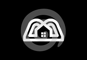 Letter M logo design for construction, home, real estate, building, property