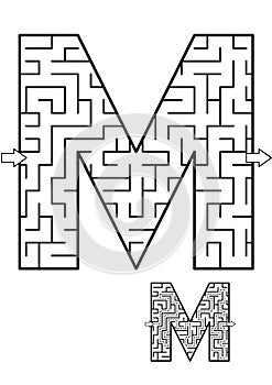 Letter M maze game for kids