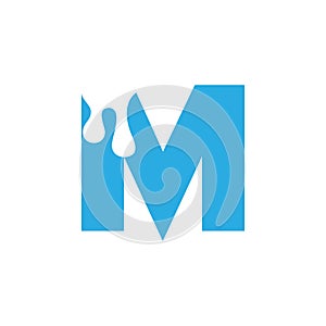 Letter m melting font logo vector