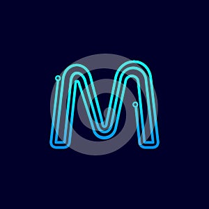 Letter M Modern Technology Logo Design Vector
