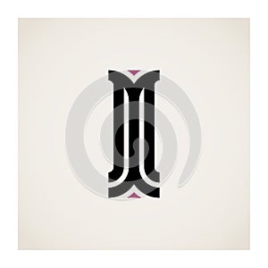 Letter M - monumental logo. Logotype or mark