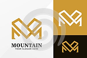 Letter M Mountain Logo Design, Brand Identity logos vector, modern logo, Logo Designs Vector Illustration Template