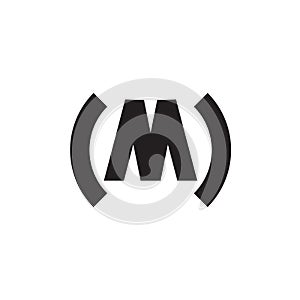 Letter m parenthesis design logo vector photo