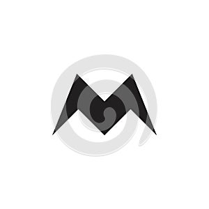 Letter m simple geometric arrow logo vector