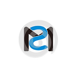 Letter m2 simple linked font design logo vector