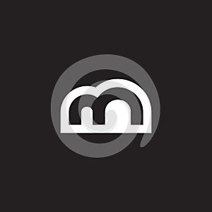 letter m3 simple negative space geometric logo vector