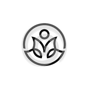 Letter M Vector Leaf Logo Design, Circle Icon Symbol, Growth Concept
