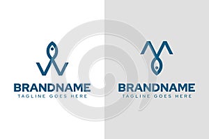 Letter M W Fish Logo Set, symbolizing adaptability, flow, and harmony with nature