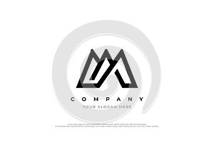 Letter AM or MA Logo Design