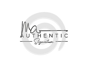 Letter MA Signature Logo Template Vector