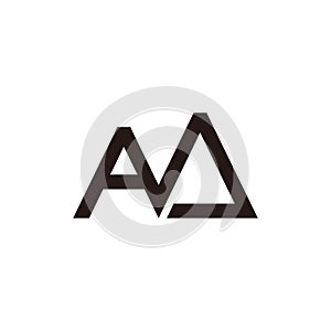 letter ma triangle geometric simple logo vector