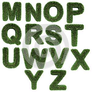 Letter made of grass