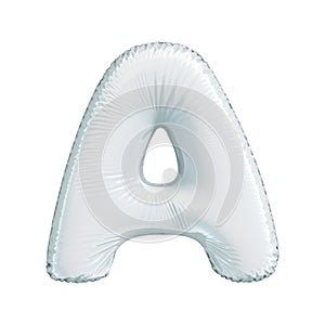 Letter A made of white balloon. 3d rendering isolated on white background