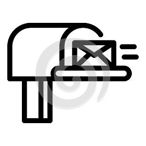 Letter in mailbox icon, outline style