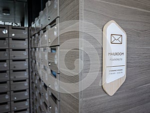 Letter in mailbox, mailroom