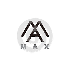 Letter MAX simple geometric lines design symbol vector