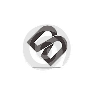 Letter mb infinity lines overlap design logo vector