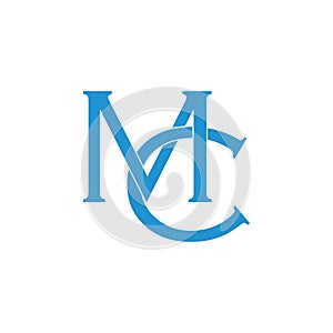 Letter mc linked overlap logo vector