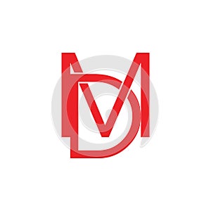Letter md linked logo vector