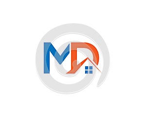 Letter MD Modern Real Estate Home Logo