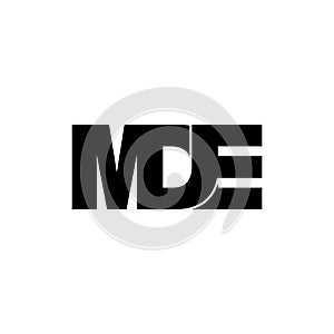 Letter MDE simple monogram logo icon design.