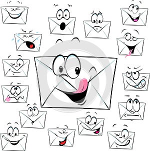 Letter message envelope cartoon - funny vector illustration