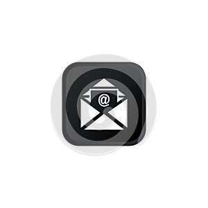 Letter, message icon modern button design black symbol isolated on white background. Vector EPS 10