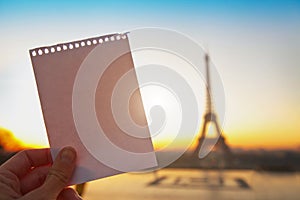 Letter message from Paris