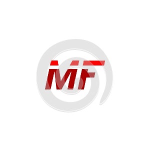 Letter MF logo isolated on white background photo