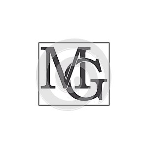 Letter mg linked connection square logo vector