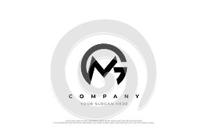 Letter MG Logo or GM Monogram Logo Design
