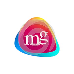 Letter MG logo in triangle shape and colorful background, letter combination logo design for company identity