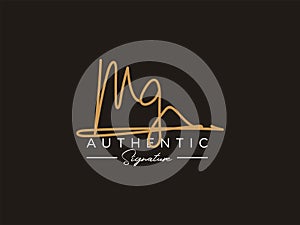 Letter MG Signature Logo Template Vector