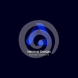 A` letter minimal logo template. Vector illustration