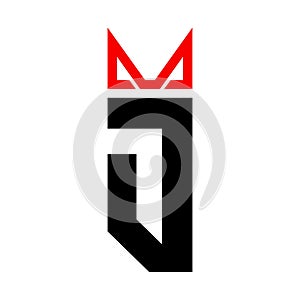 letter MJ simple logo king simple