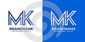 Letter MK Line Monogram Logo, suitable for business with MK or KM initials