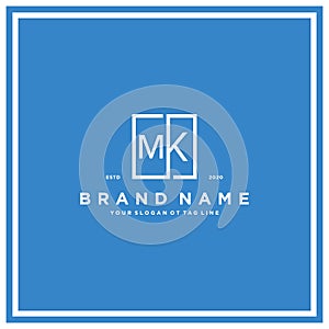 letter MK square logo design concept vector