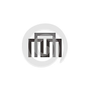 Letter mn simple geometric abstract doors logo vector