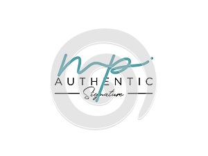 Letter MP Signature Logo Template Vector