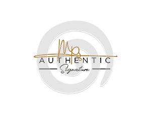 Letter MP Signature Logo Template Vector