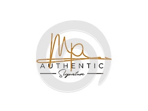 Letter MP Signature Logo Template Vector