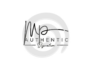 Letter MP Signature Logo Template Vector