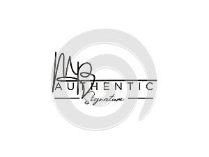 Letter MP Signature Logo Template Vector