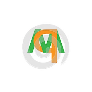 Letter mq linked colorful logo vector
